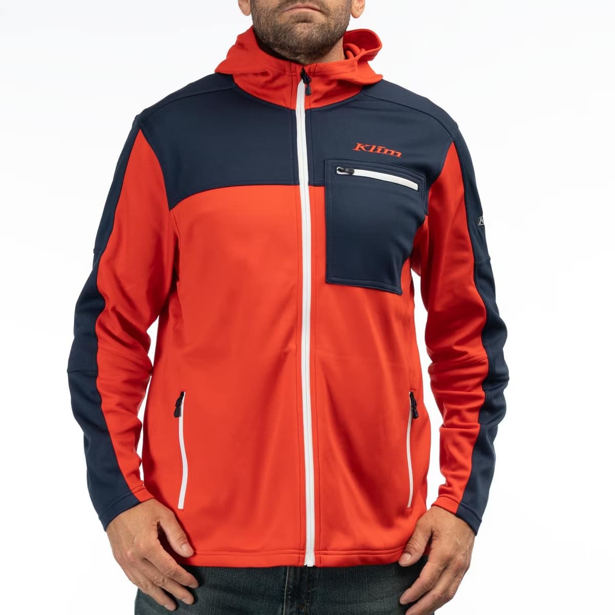 KLIM Men's Glacier Full-Zip Fleece Hoodie - Breathable, Moisture Wicking, Water Resistant